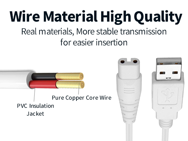 USB charging cable for Nicwell, Fairywill, Aquasonic, Nicefeel, Oralfree, MOSPRO, Cremax, Tovendor