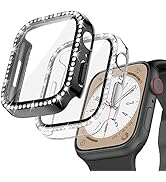 Goton 2-Pack Bling Case for Apple Watch 40mm Screen Protector SE (2nd Gen) Series 6 5 4, Women Gl...