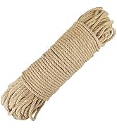 jijAcraft 164 Feet 6mm Jute Twine,3 Ply Natural Jute Rope,Heavy Duty Twine for Gardening,Decorati...