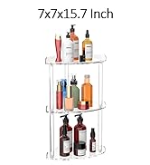 Sezanrpt 3 Tier Countertop Corner Organizer Shelf 7x7x15.7 Inch, Acrylic Bathroom Organizer Corne...