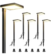 LUTEC 6 Pack Low Voltage Pathway Lights, Aluminum 12V Landscape Lighting with Connectors,IP65 Wat...