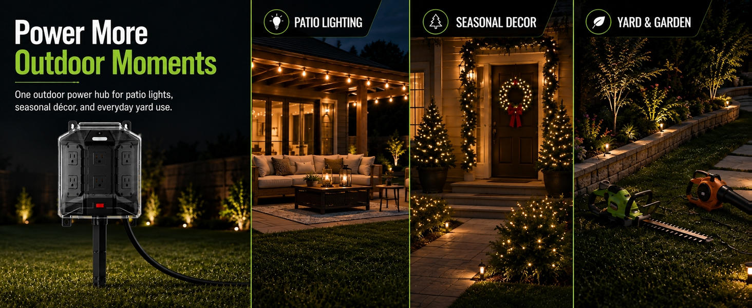 outdoor extension cord with multiple outlets