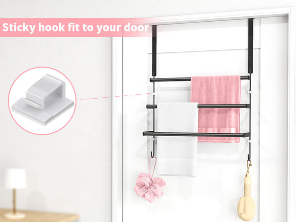 Over The Door Towel Rack, Towel Rack with Hooks for Door Hanging
