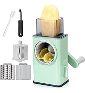 Tenta Kitchen Upgrade Version Rotary Cheese Grater - Round Mandoline Drum Slicer Manual Shredder ...
