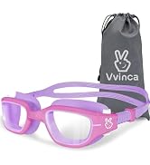 Vvinca Kids Swim Goggles, Swimming Goggles for Toddlers Kids 3-14 Anti-Fog UV Protection No Leak ...