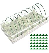 joyhalo Garden Hoops for Raised Beds,50pcs Greenhouse Hoops, Rust-Free Coated Fiberglass 10ft Gar...