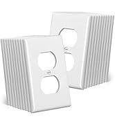 CML Mid-Size Duplex Wall Plates, 20 Pack Electrical Outlet Receptacle Covers, 1-Gang Switch Plate...