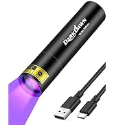 DARKDAWN UV Flashlight 395 NM, USB-C Rechargeable Flashlights LED Woods Lamp, Mini Powerful Handh...