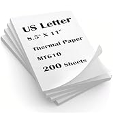 Thermal Printer Paper for IDPRT&PRT MT610 Pro,8.5 x 11 inch US Letter 200 Sheets Compatible with ...