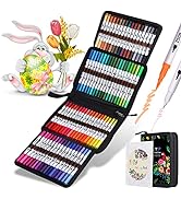 Duo Tip Brush Markers Art Pen, ZSCM 72 Colors Artist Fine Brush Tip Coloring Pens Markers for Eas...