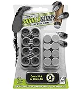 GorillaGlides CB193 3/4 Inch Chair Glides / Furniture Feet Floor Protectors (Set of 16 Sliders) S...