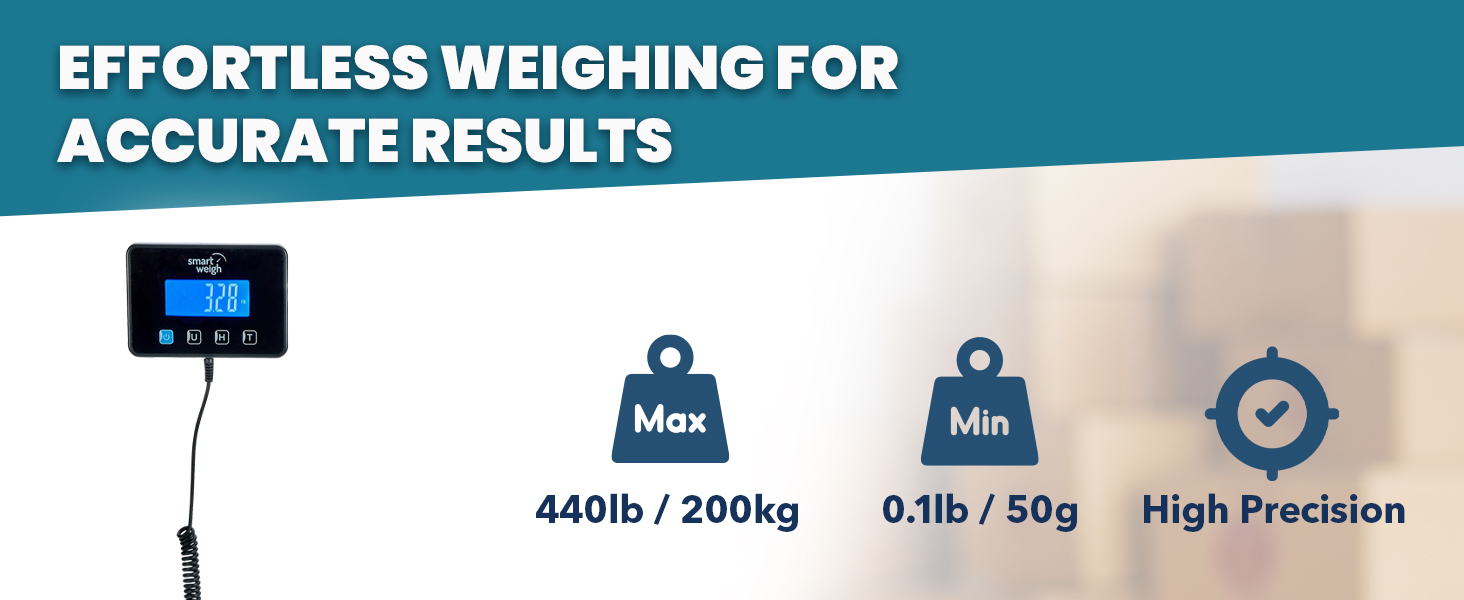 effortless weighing for accurate results 0.lb/440lb 50g/200kg