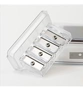 1Pcs Transparent 4 Holes Charcoal Pencil Sharpener,Long Point Carpenter Pencil Sharpener Plastic ...