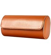 YANHHAN Travel Case - Handmade Leather Watch Rolls Box for Man - Travel Watch Roll with Velvet to...