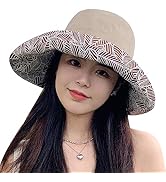 HUAMULAN Women Summer Sun Hat Wide Brim Wired Edge Floral Beach Bucket Hats Reversible Foldable T...