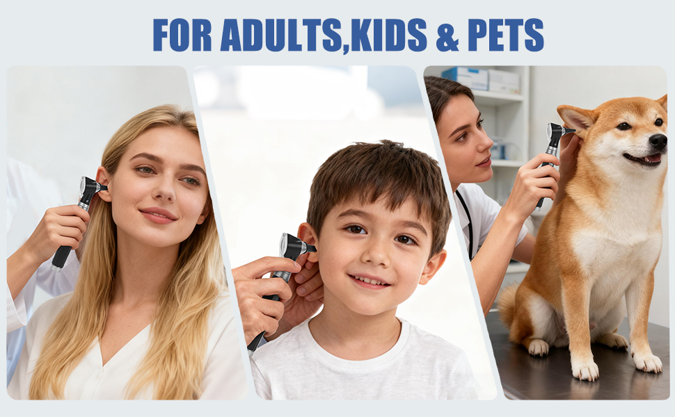 Jeashia Otoscope: Works for adults, kids & pets (e.g., Shiba Inu).
