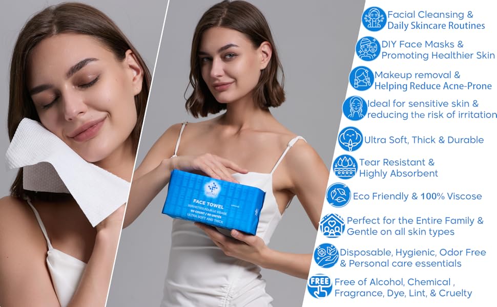 Disposable Face Towels, Towelettes, Makeup Remover, Washcloths, face masks, baby, pet cleaning Wipes
