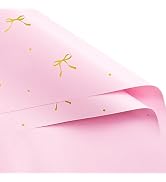 RUSPEPA 20 Sheets Flower Wrapping Paper, Bow Waterproof Floral Bouquet Wrapping Paper, Florist Su...