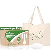 Biocean Extra Heavyduty Spoons Disposable Cutlery No Plastic Spoons 500 Count 6.7Inch