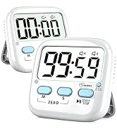 Azosowo 2 Pack Digital Timer for Kids Teacher Classroom Kitchen Office | W/ AAA Battery, Out of t...