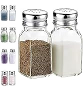 Salt and Pepper Shakers Set,DWTS DANWEITESI Salt Shaker w Stainless Lid-Glass Spice Jars,Clear to...
