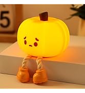 YISUN Pumpkin Night Light, Cute Silicone Nightlight for Baby Toddler, Rechargeable LED Nursery La...