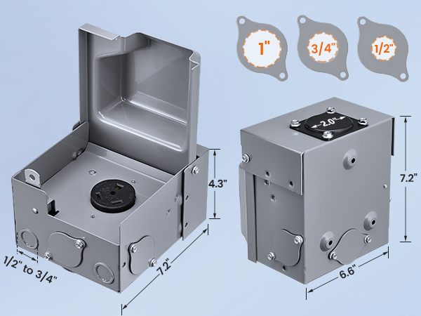 30 AMP RV Outlet Box Dimension