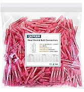 Heat Shrink Butt Wire Connectors, 200 Pcs Red 22-16 AWG Insulated Waterproof Electrical Wire Conn...