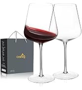 CnSneg Crystal Wine Glasses Set of 2, Large Wine Glass 25OZ, Hand Blown, White/Red Wine Glasses f...