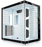 GIM ATX Mid-Tower White Gaming PC Case 2 Tempered Glass Panels & Front Panel RGB Strip Computer C...