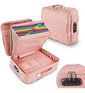 Fireproof Document Box, Hard Case Fireproof File Organizer Box with Lock and 13 Pocket Accordion ...