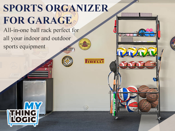 sports organizer for garage