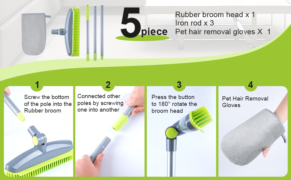 180°Rotating Head Rubber Broom