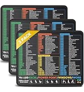 Yamjug 3 Pack Mouse Pads for Excel Word PowerPoint Windows Shortcuts, Extra Clear Excel Cheat She...