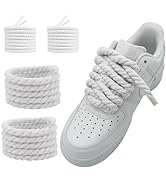 NDTEZUGT Thick Rope Shoe Laces Strings for Air Force 1, Round Cotton Chunky Shoelaces Replacement...