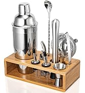 Cocktail Shaker Set, 18/8 Food-Grade Stainless Steel Mixology Bartender Kit 10-Piece Bar Tools wi...
