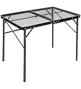 REDCAMP Folding Portable Grill Table for Outside, Lightweight Aluminum Metal Grill Stand Table fo...