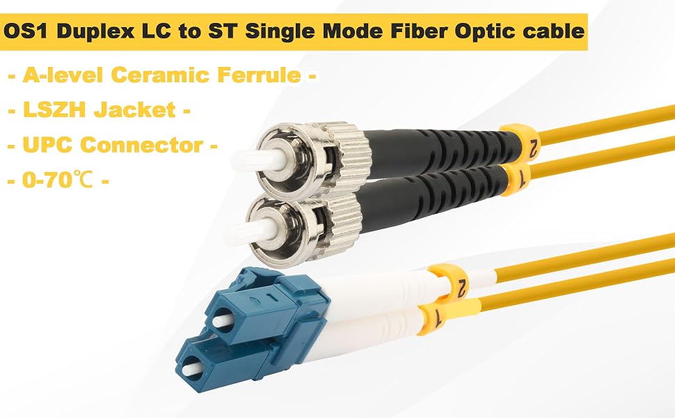 OS1 LC to ST Fiber Patch Cable