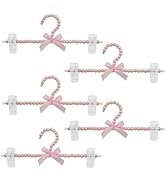 13 inch Pearl Hanger Pants Hangers with Clip,Cute Ribbon Bow Hanger Clip Hangers for Wedding Dres...