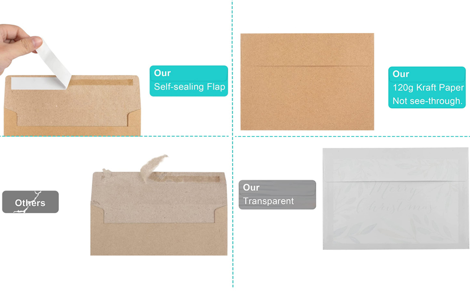 A1 Invitation Envelopes, Brown Kraft Envelopes