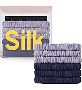6Pcs Silk Hair Ties Small 22 Momme 100% Pure Mulberry Silk Scrunchies for Women Girls Thin Skinny...
