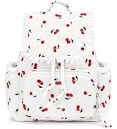 shiprabags Quilted Mini Backpack For Women,Small Cute Cotton Floral Backpack Purse, Drawstring Da...