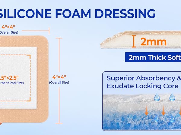 4x4 foam dressing