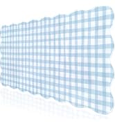 L-SPOUTTO Blue Checkered Mouse Pad,Scalloped Desk Mat XXL Large Geometric Gaming Mousepad,35.4x15...