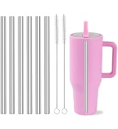 LUCKINEE Replacement Stainless Steel Straws for HydroJug Traveler Tumbler 40 oz, 6 Pack Metal Reu...