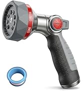 Garden Hose Nozzle Sprayer– this high heavy-duty metal spray nozzle offer 9 watering patterns for...