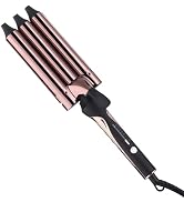 Rozamor 3 Barrel Titanium Curling Iron, Hair Crimper for Beach Waves | 1 Inch Triple Barrel, 5 He...