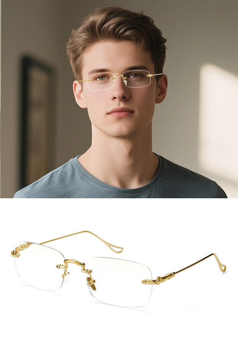 rimless reading glasses men
