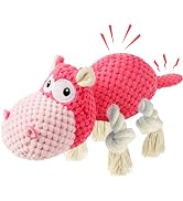 TOOPTATE Squeaky Dog Toy - Plush Interactive Chew Toy for Large, Medium and Small Dogs, Keeps The...