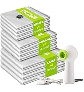 VACKFOX 12 Pack Vacuum Bags for Travel with Rechargeable Air Pump & LED Light,Vacuum Travel Bags,...